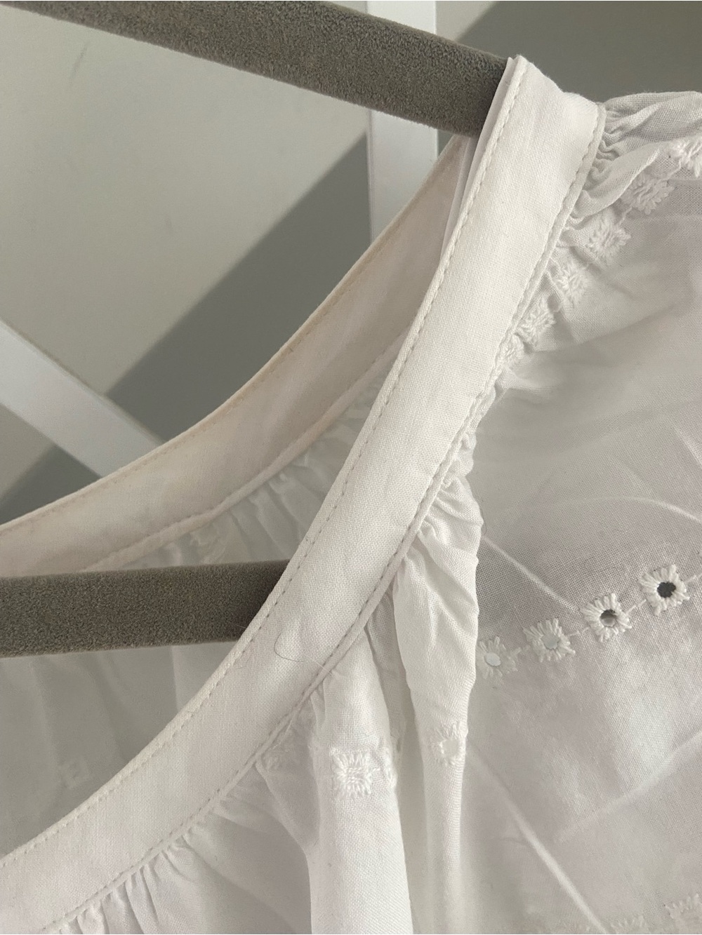 UNIQLO Embroidery Midi Dress Short Sleeve White Size Small Summer Beach - Picture 11 of 11
